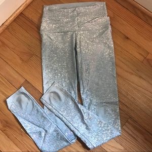 Emily Hsu metallic silver leggings small